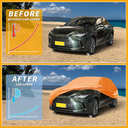 Waterproof All Weather Car Cover for Lexus RX (2016-2023) - Orange 210D-PU