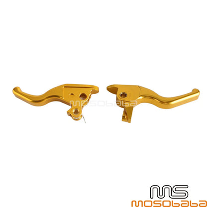 Gold Handlebar Hand Brake Clutch Levers for Harley Touring Road King (2014-2023)