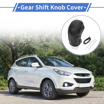 Car Gear Shift Knob Cover for Hyundai Tucson 2015-2018 - Pebbled Black (2015-2018)