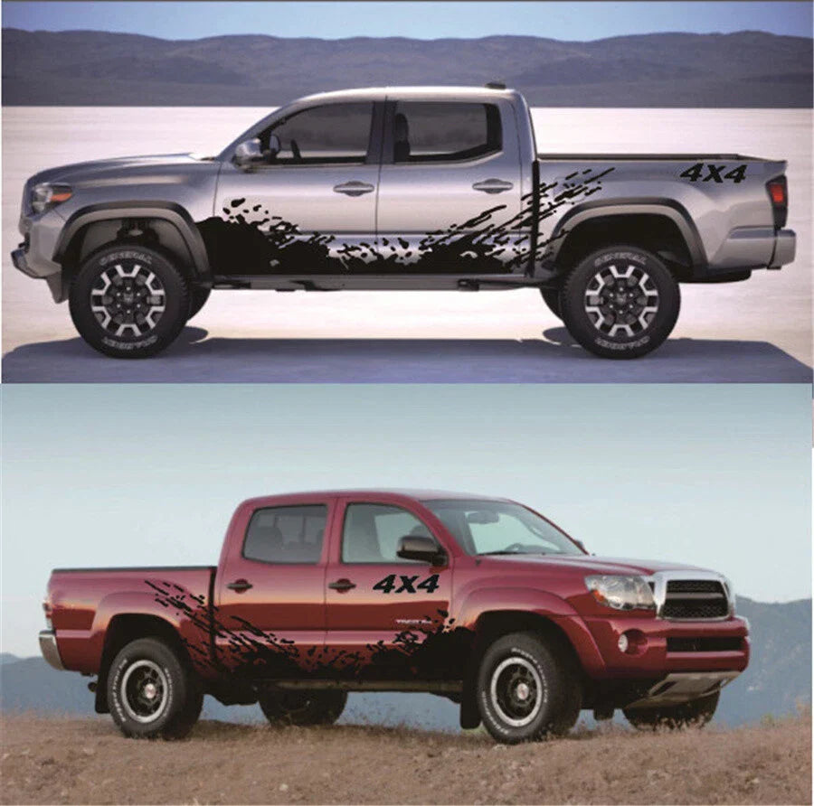Car Truck SUV Side Body Vinyl Sticker Splash Graphics Decal Black