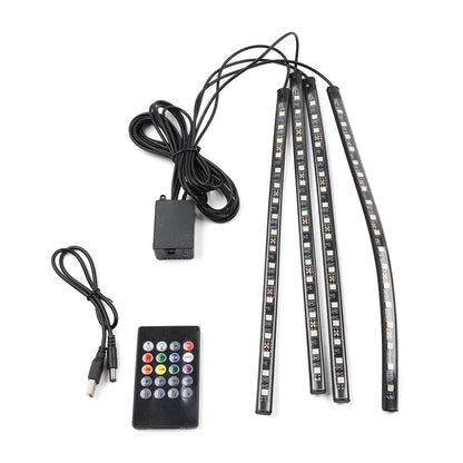 72 LED RGB Remote Control Decorative Foot Lamp for Car (No specific years)