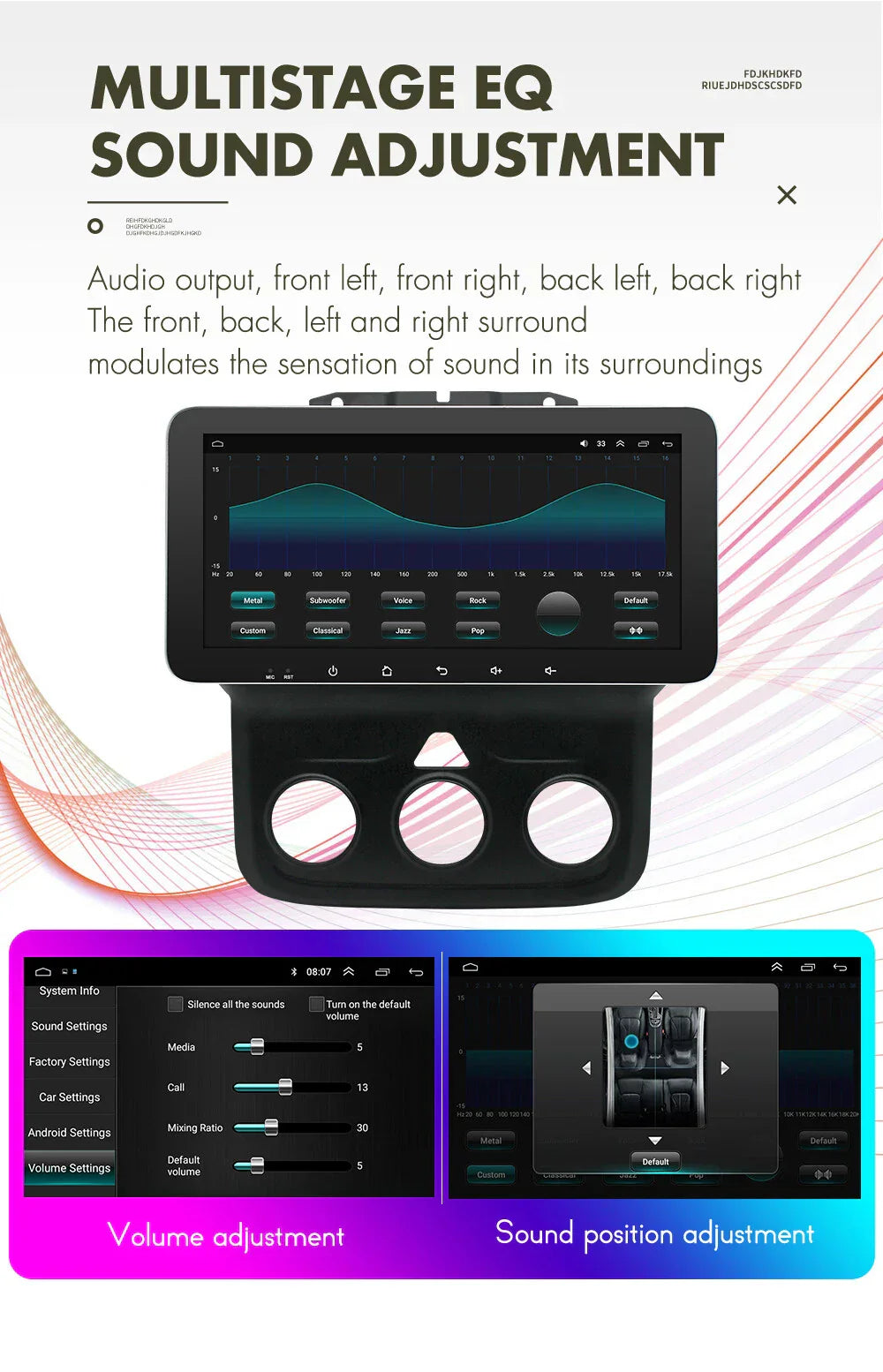 10.33" Android 13 Stereo GPS for RAM 1500 2500 3500 4500 5500 (2013-2018)