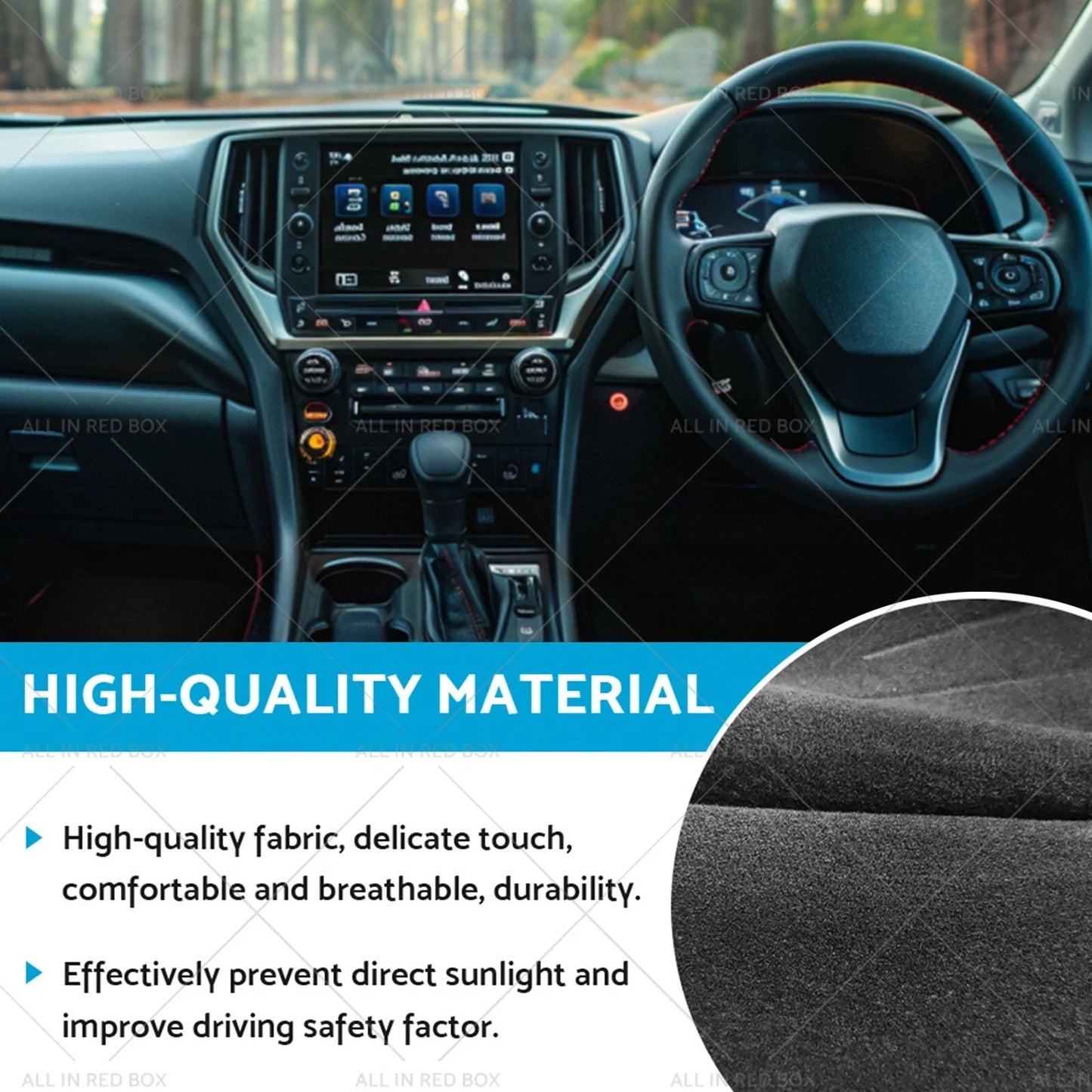 Non-Slip Dash Mat for Subaru Crosstrek (2023-2024) Black Dashboard Cover
