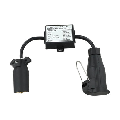 7Way Plug European 13Pin Round Trailer Light-Converter for US Vehicle