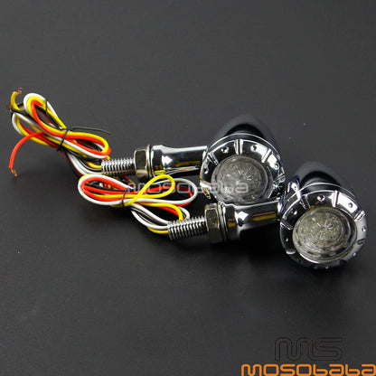 LED Brake Running Turn Signal Lights Red & Amber for Harley Dyna Kawasaki