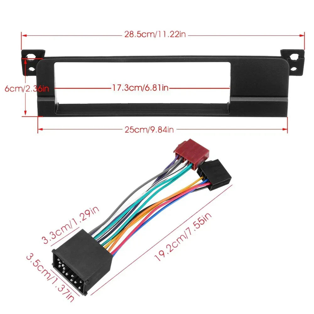1 Din Radio Fascia Frame Wire Adapter for BMW 3 Series (1998-2005)