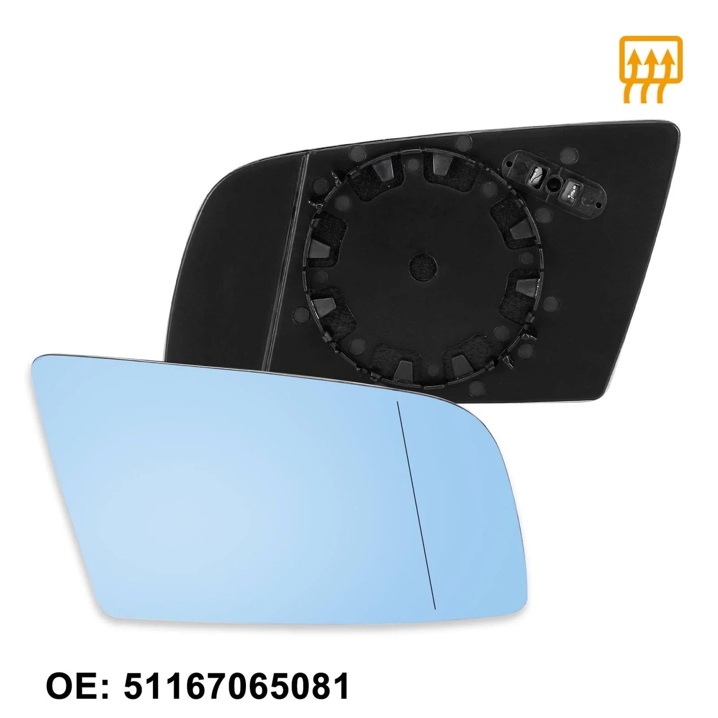 Mirror Glass Replacement Blue Glass Heated Right Side RH for BMW 550i 525i 545i
