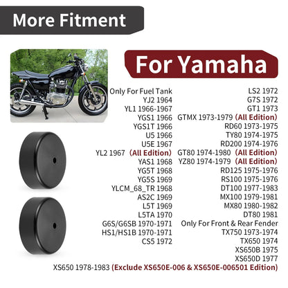 Fuel Tank Mount Damper 2Pcs for Yamaha TY80 YZ80 RD200 RD125 RD60 (1973–1979)