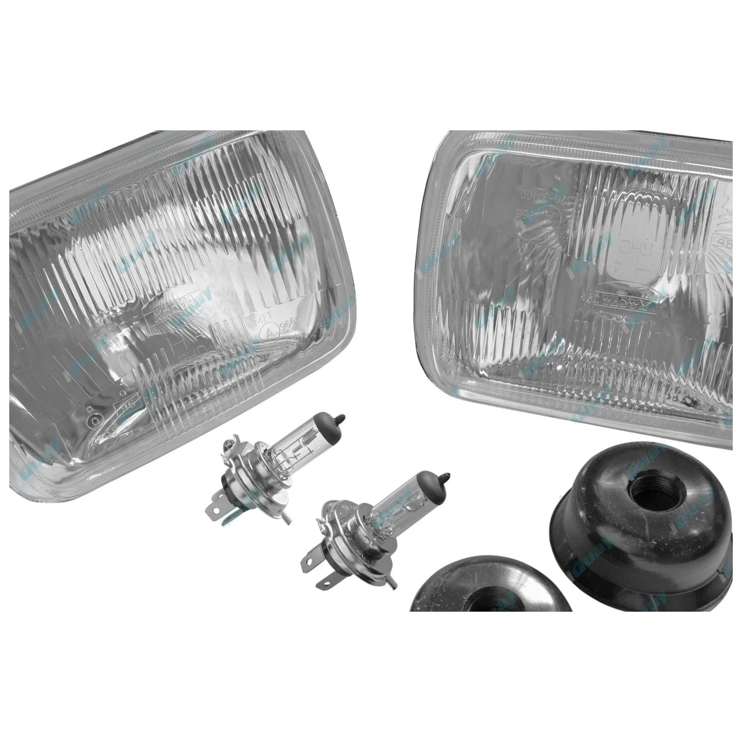 LH+RH Universal Headlights Pair w/Globes for Toyota Hilux/Hiace 1983-2005 LH=RH