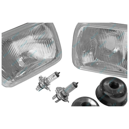 LH+RH Universal Headlights Pair w/Globes for Toyota Hilux/Hiace 1983-2005 LH=RH