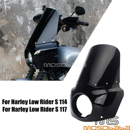 15" Dark Smoke Windshield Headlight Fairing for Harley Softail 114/117 (20+)