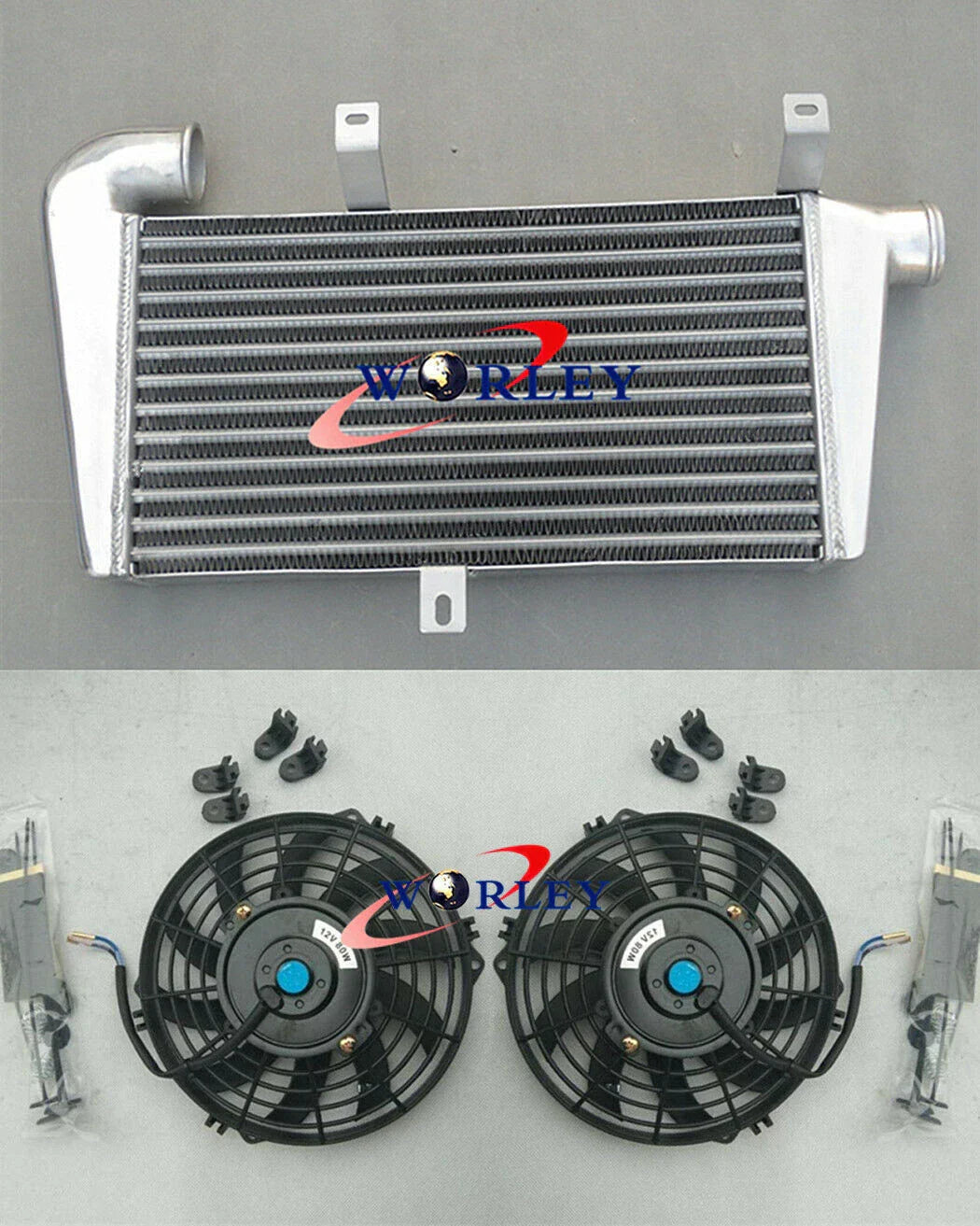 Universal 60mm Aluminum FMIC Turbo Intercooler Core 465x250x52mm + Fans