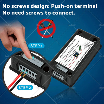 50-300A LCD Display 200V DC Battery Monitor Meter for RV System