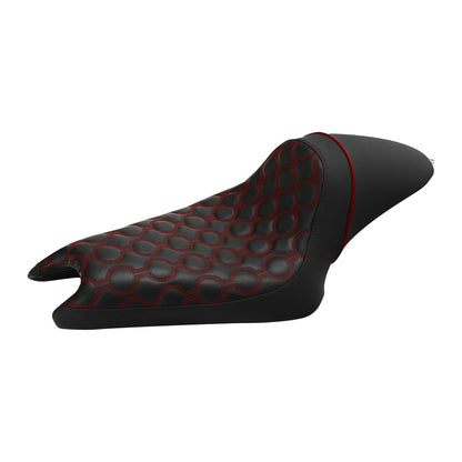 Black Red Driver Passenger Seat for Harley Sportster 883 1200 (2004-2022)
