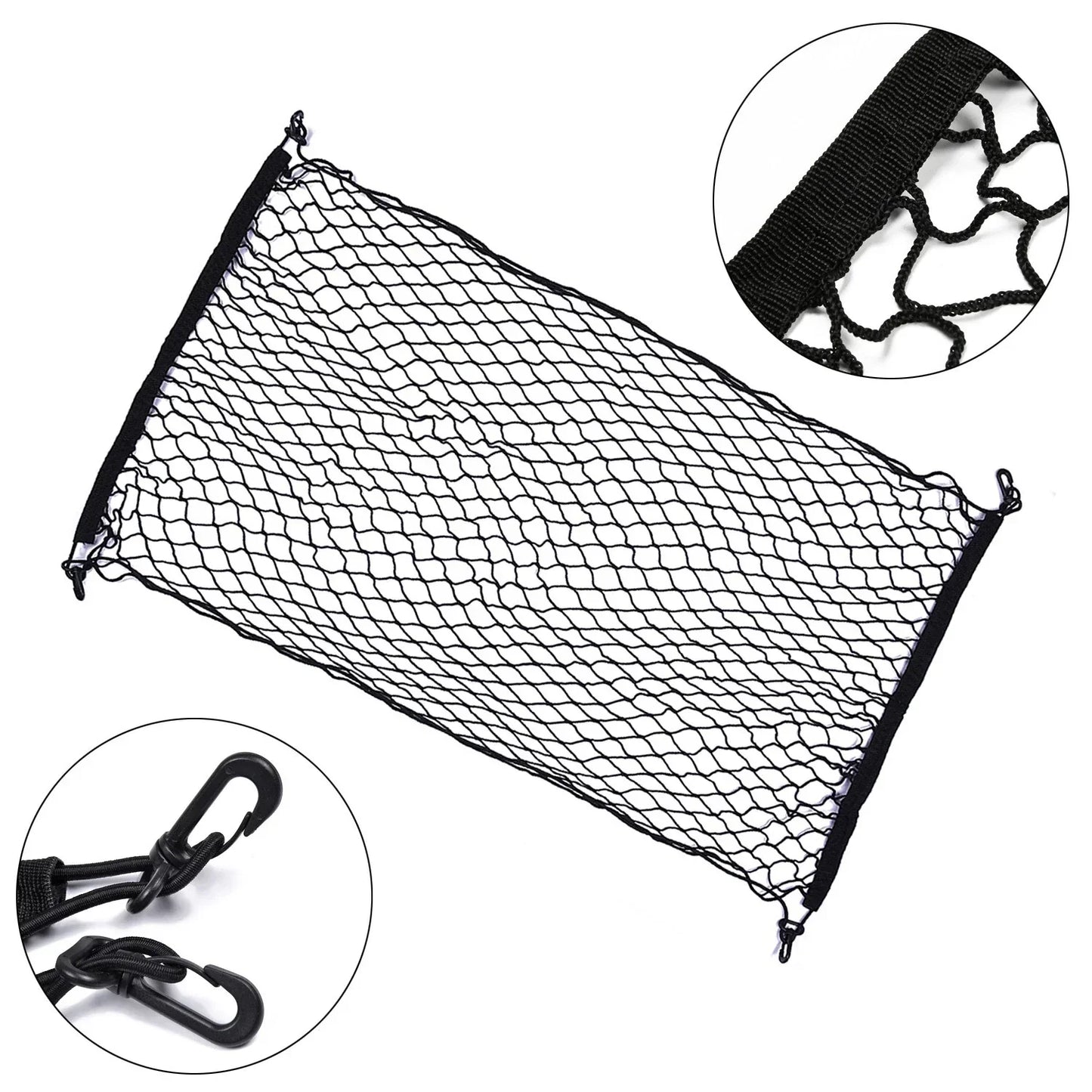 1 Pc Rear Cargo Organizer Net Holder with 4 Hooks for Car/SUV