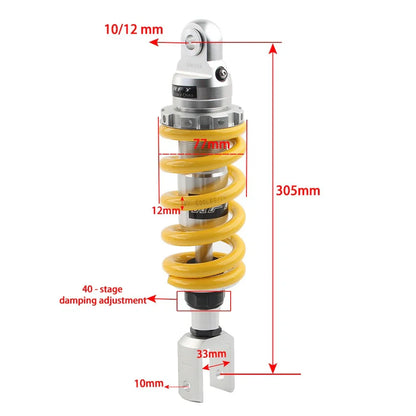 12'' 305mm Motorcycle Shock Absorber for Dirt Pit Bike ATV Quad Red