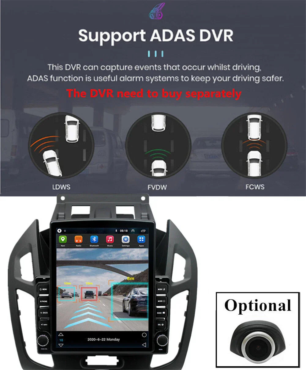 9.7" Vertical Stereo Radio GPS Navi for Ford Transit/Tourneo Connect (2014-2018)
