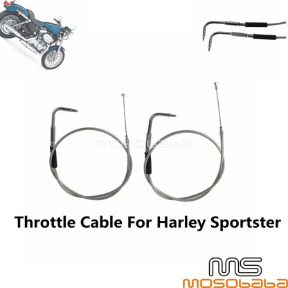 Stainless Throttle Cable Wires for Harley Sportster XL883 XL1200 (1996-2015)