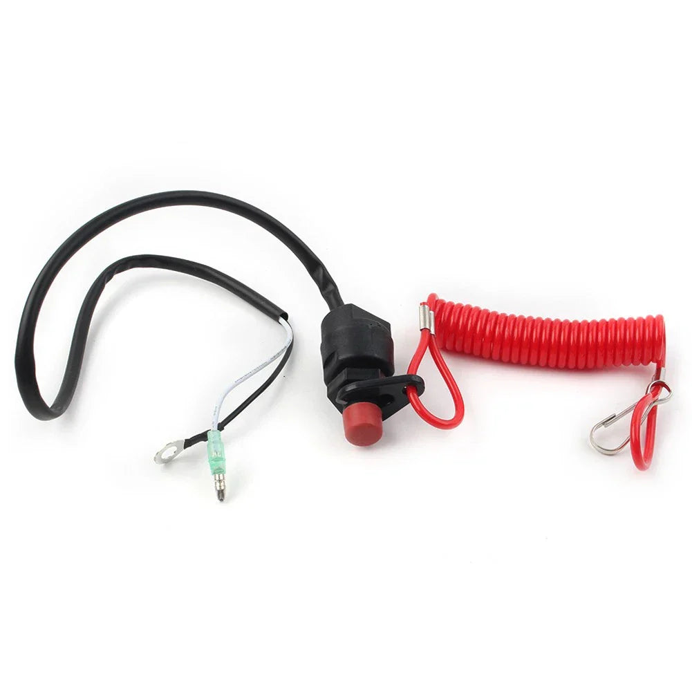 Outboard Engine Kill Stop Switch with Safety Tether Lanyard for Universal