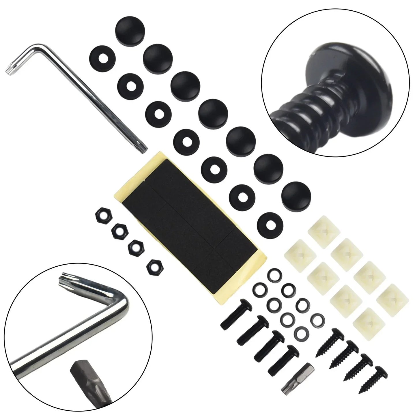 License Plate Screws Plastic+Stainless Steel for Cars