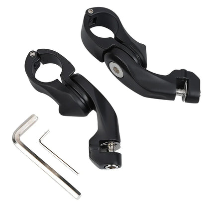 Matte Black 1-1/4" Highway Short Angled Foot Peg Mounts for Harley