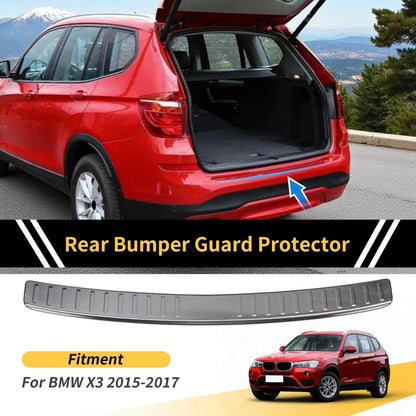 Rear Bumper Topper for BMW X3 (2015-2017) Silver Tone 1 Pc