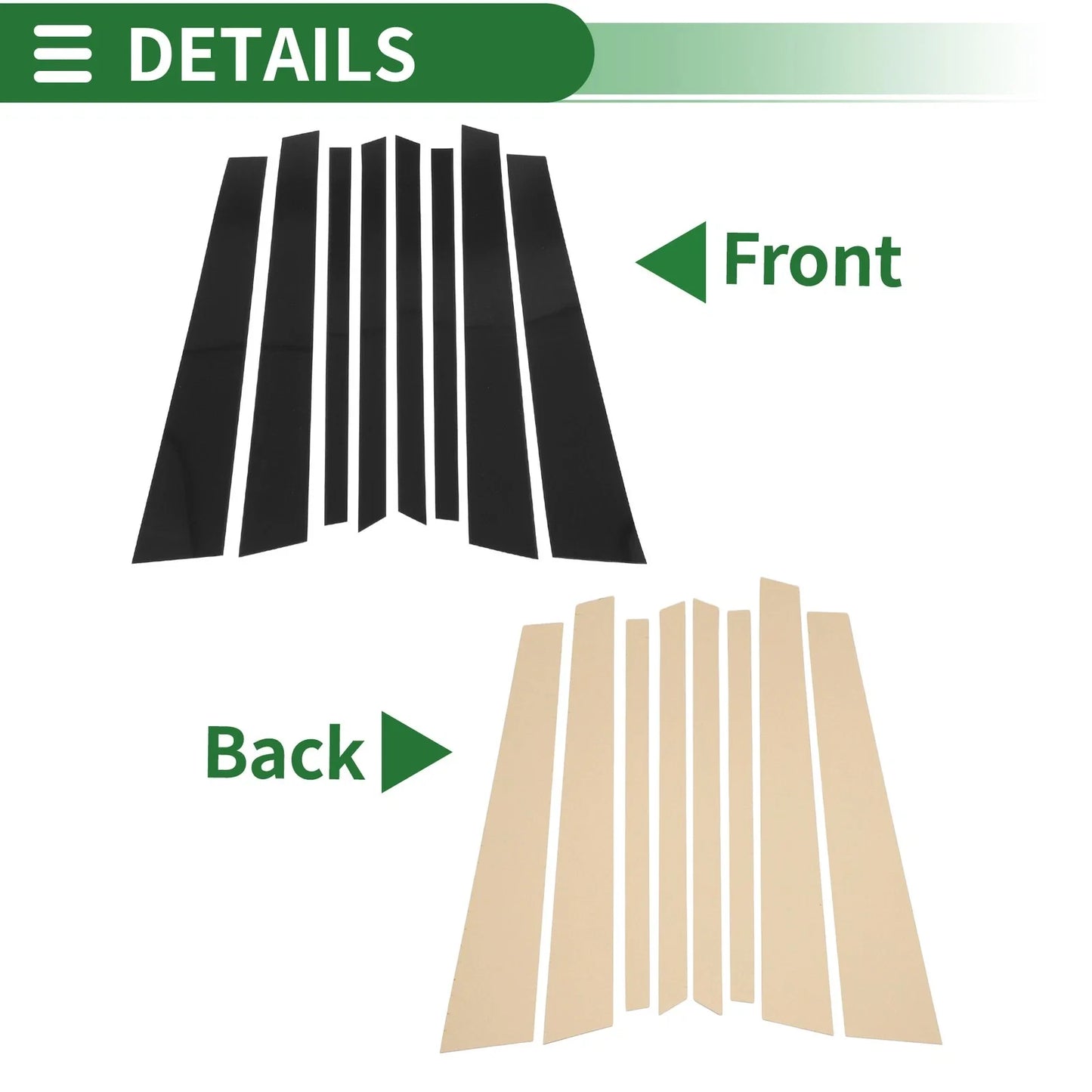 8 x Door Pillar Window Trim for BMW X5 (2007-2013) Black