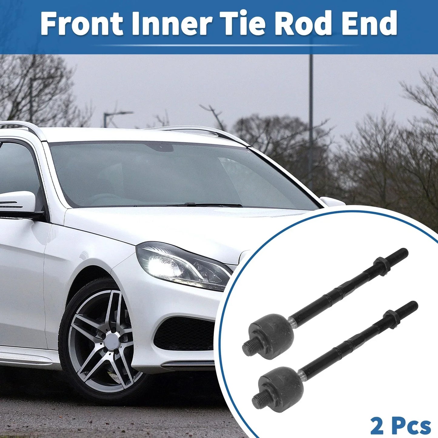 2 x Front Inner Tie Rod End Links for Mercedes-Benz E320 (1998-2003)