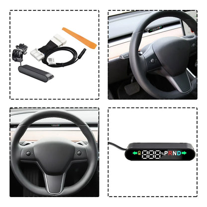 Car HUD Display 1 Pc Door Opening Reminder Electronic for Tesla Model