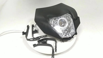 Black LED Headlight DRL Assembly for Yamaha YZ, WR, Kawasaki KDX, Suzuki DR, Honda