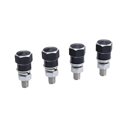 4 x Aluminum Black & Silver Hex License Plate Frame Bolts for Harley Yamaha