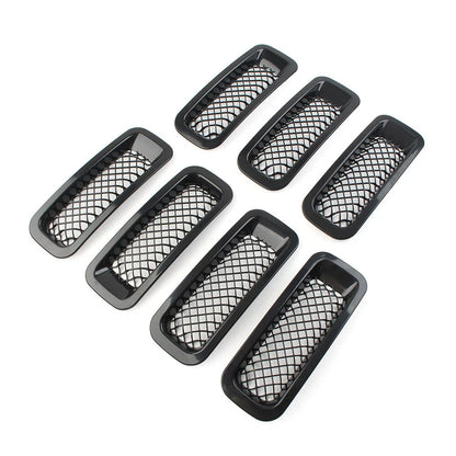 7 Pcs Front Mesh Grille Cover for Jeep Patriot (2011-2017)