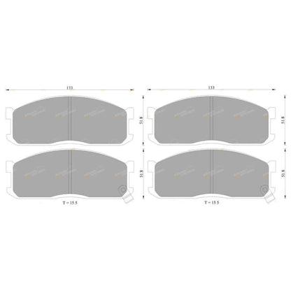 Front Disc Brake Pad Set 2.5L for Mazda E2500 SR WL (1997 - 1999)