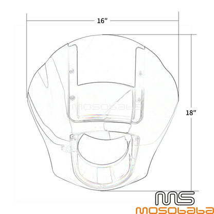 Smoke Windshield Quarter Headlight Fairing for Harley Softail FXBB FXLR FXST (2018-2023)