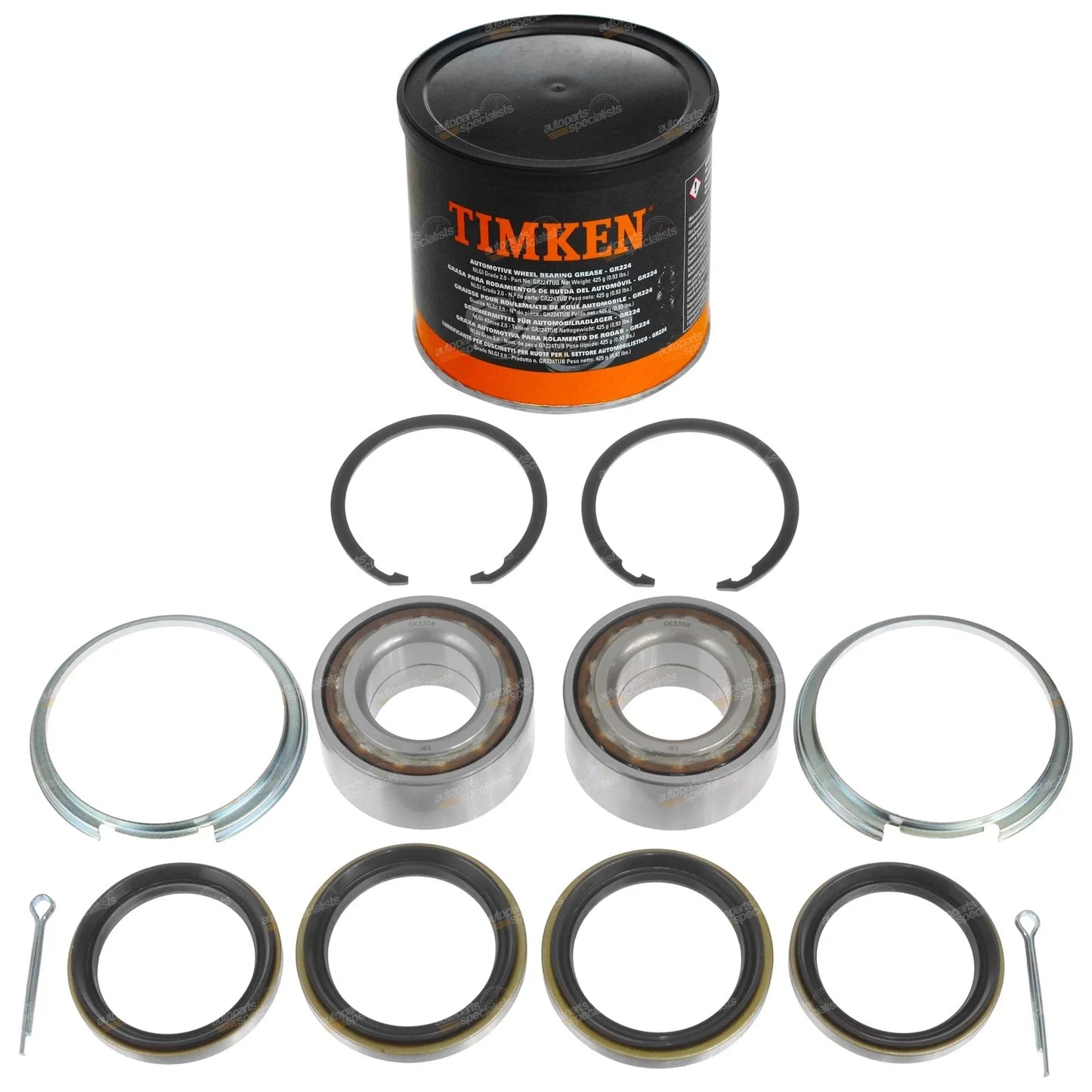 Front Wheel Bearing Kits + Grease for Toyota RAV4 (1994–2000)