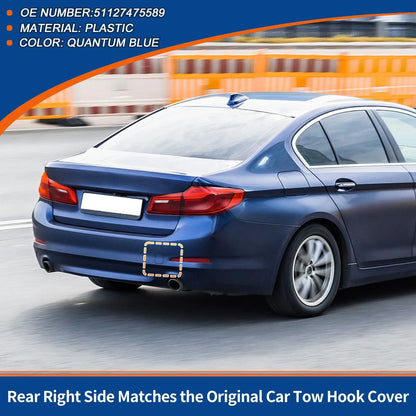Rear Car Bumper Tow Hook Cover for BMW 530i 540i M5 Quantum Blue