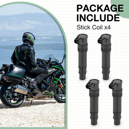 4Pcs Ignition Coil for Kawasaki Ninja 1000 ZX-9R ZX-12R Z1000 Z750S(1998–2013)