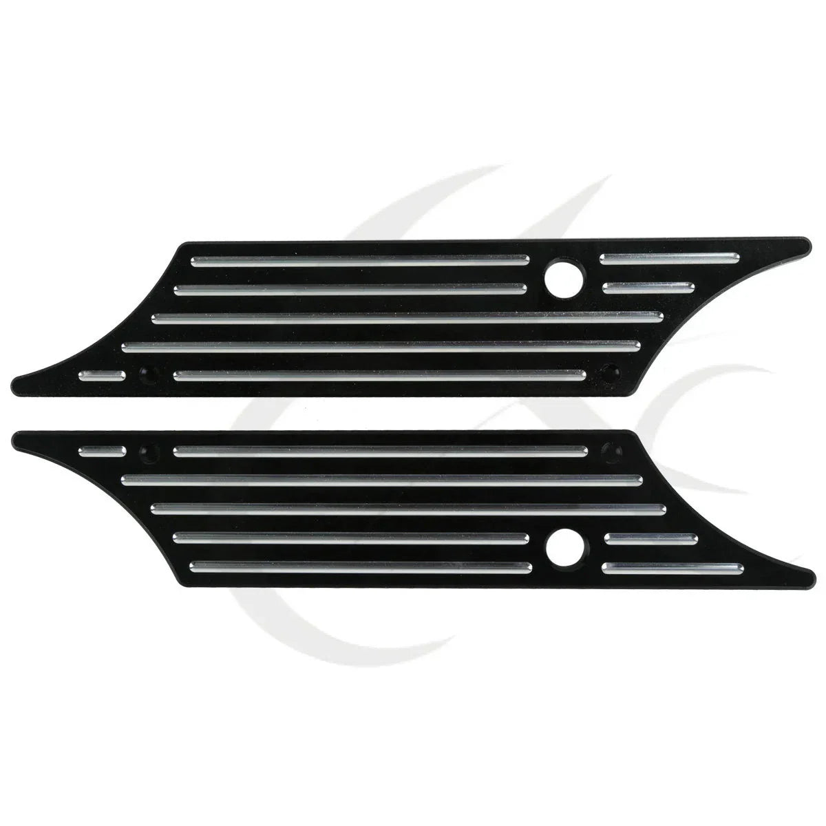 Black/Chrome Hard Saddlebags Latch Covers for Harley Touring Road Glide (93-13)