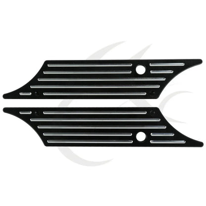 Black/Chrome Hard Saddlebags Latch Covers for Harley Touring Road Glide (93-13)