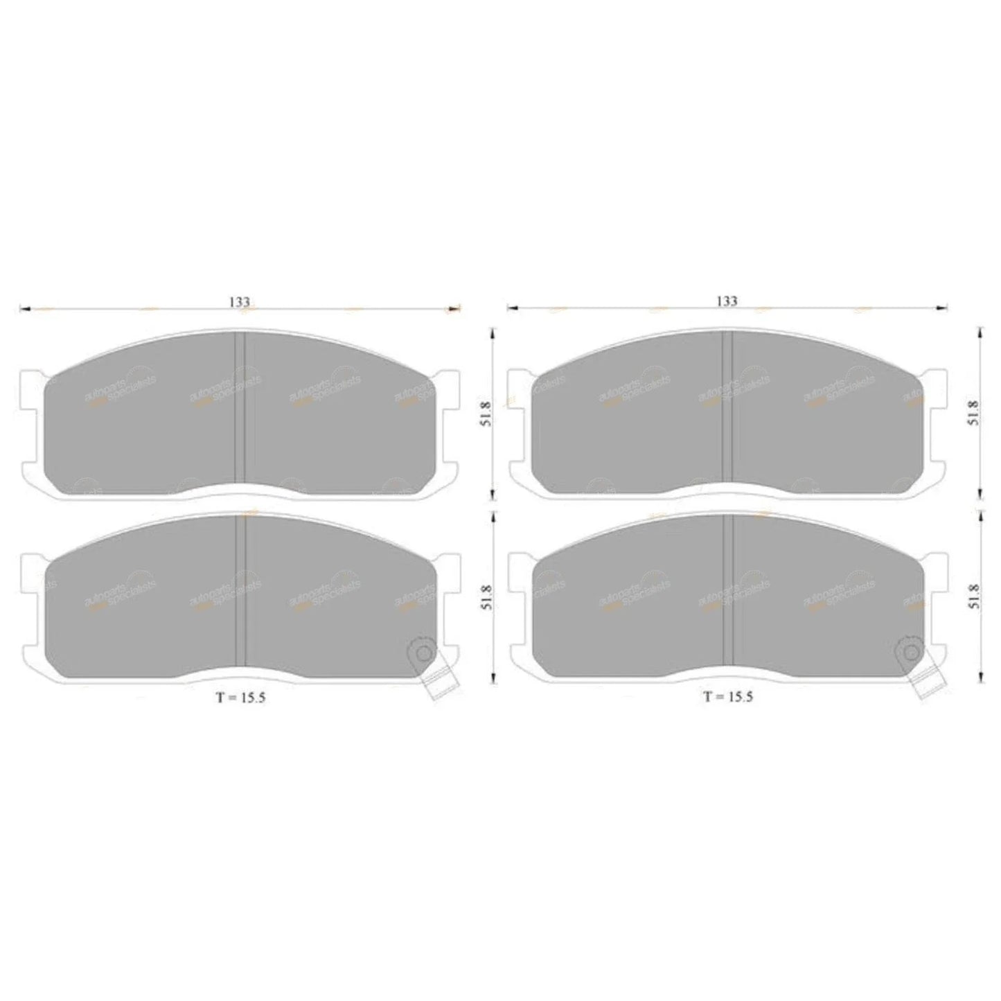Front Disc Brake Pad Set 2.2L for Ford Econovan SGMW (1984-1997)