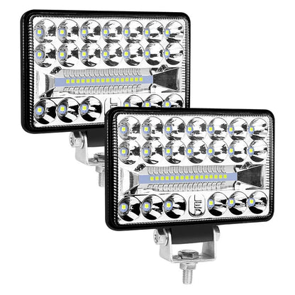 Rectangular LED Headlights for 12V–24V Vehicles