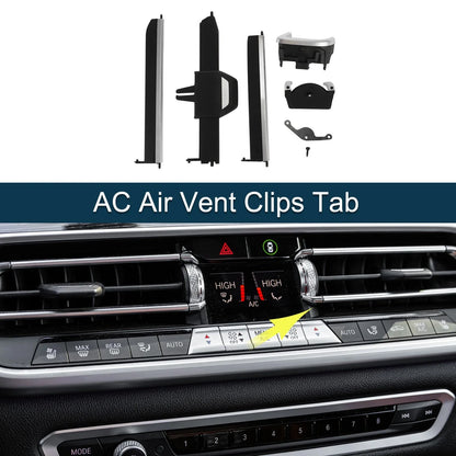 Air Vent Clips Tab for BMW X5 G05 Black Silver Tone Right (2019-2023)
