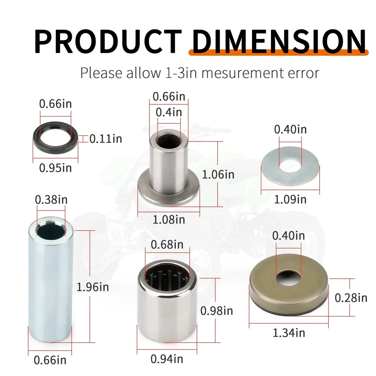 Front Upper Lower A-Arm Bushing & Seal Kit for Kawasaki KFX400 (2003–2006)