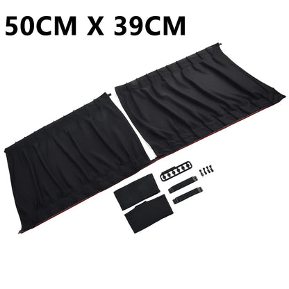 2pcs Adjustable Car Window Anti-UV Sun Shade Drape Visor Curtain Valance