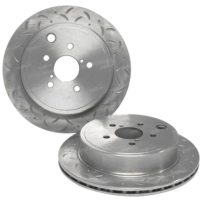 2 x Rear Drilled + Slotted Disc Brake Rotors for Toyota 86 ZN6 GTS (2012–2015)