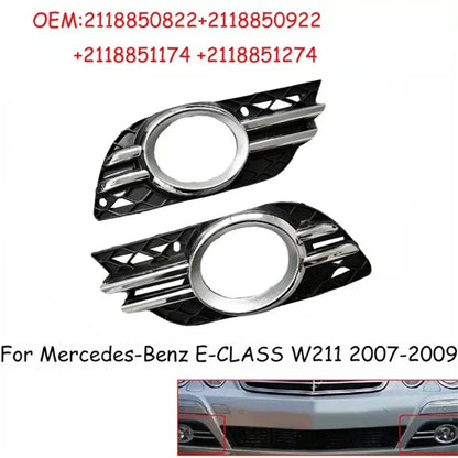 Front Fog Light Bumper Trim Cover for 2007-2009 Benz E-Class (W211)