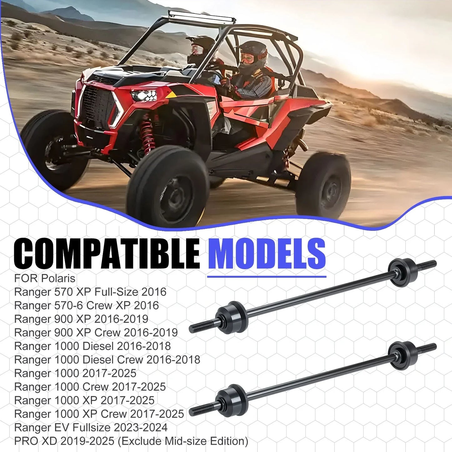 Stabilizer Bar Linkage x2 for Polaris Ranger 1000 XP/Crew/Crew XP (2017–2025)