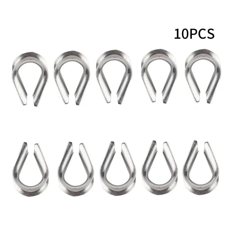 10 x 1/4 Wire Rope Cable Thimble for Marine Yacht 316 Stainless Heavy Duty