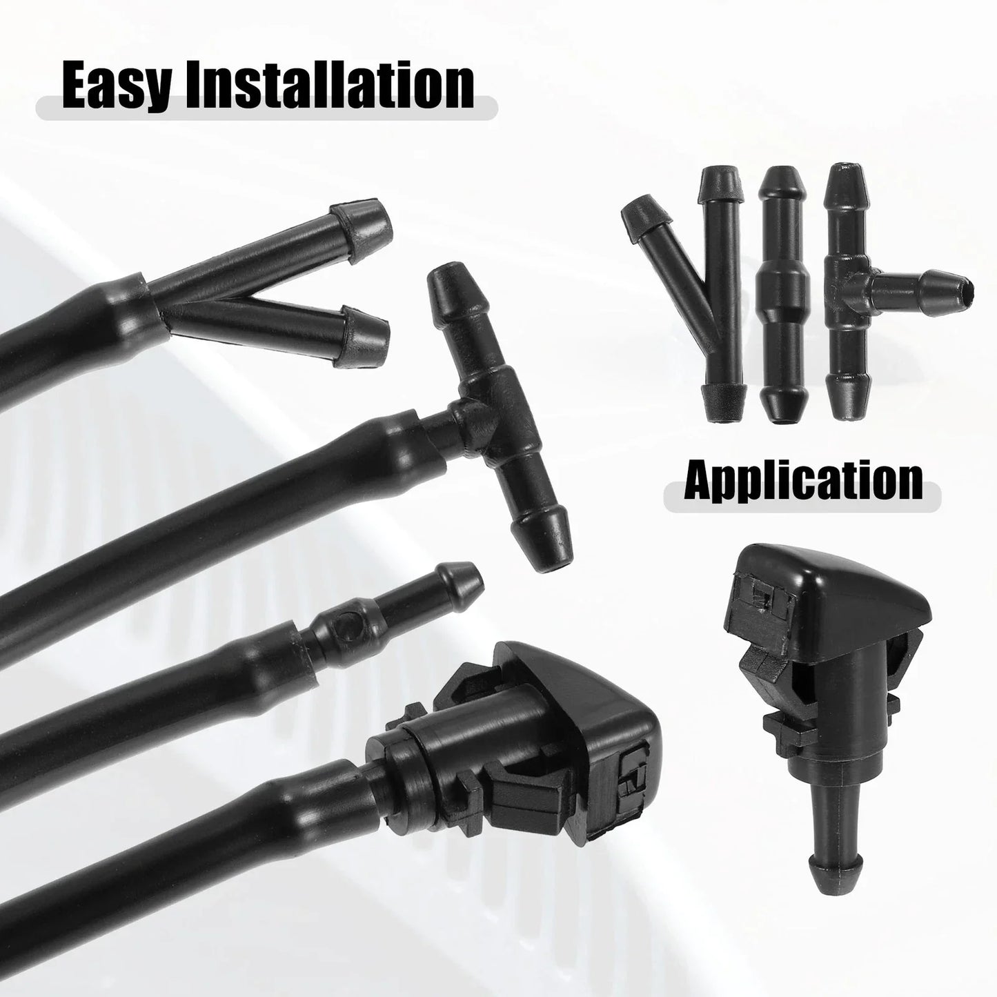 Front Windshield Washer Nozzle Kit for Dodge RAM (Fits 2M Hose)