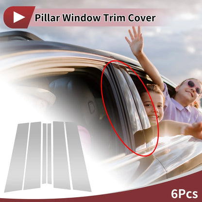 6 Pcs Door Pillar Window Trim for Mercedes-Benz M-Class (2012-2015) Chrome